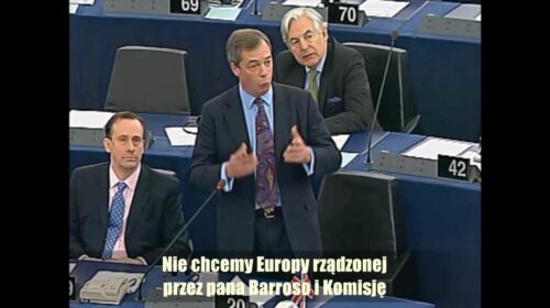 Nigel Farage wita Schulza na stołku szefa PE