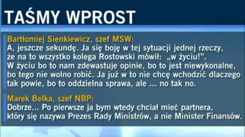 Afera POdsłuchowa – Bartłomiej Sienkiewicz i Marek Belka