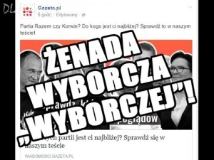 Ustawiony teścik wyborczy na wyborcza.pl