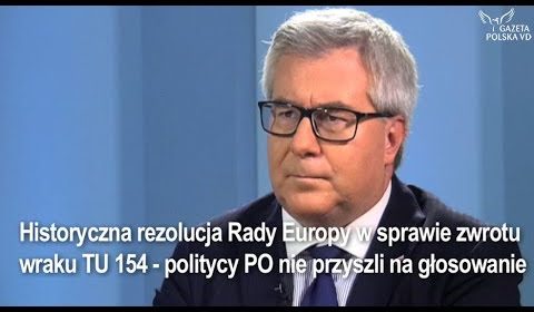 Historyczna rezolucja Rady Europy w sprawie zwrotu wraku TU 154