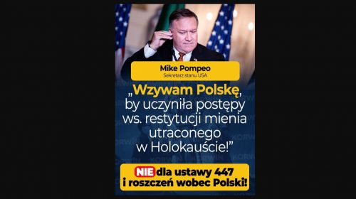 Wzywam Polskę by uczyniła postępy ws. restytucji mienia utraconego w Holokauście!