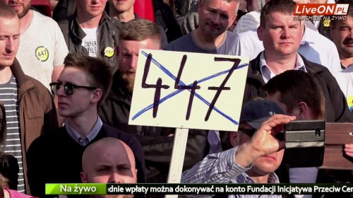 Grzegorz Braun na marszu, proteście przeciwko Just ACT 447