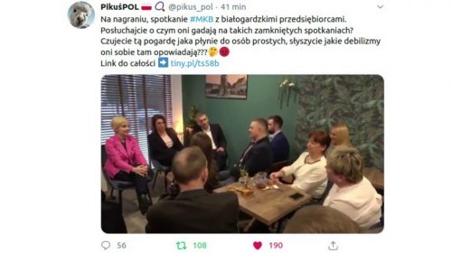 Pogardliwie o zwykłych prostych Polakach na spotkaniu zamkniętym