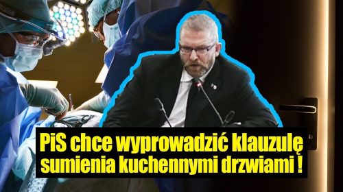 PiS chce wyprowadzić klauzulę sumienia kuchennymi drzwiami!