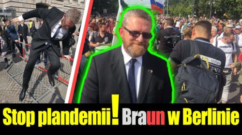 Grzegorz Braun na gościnnych występach w Berlinie