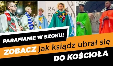 Zobacz jak ksiądz ubrał się do kościoła