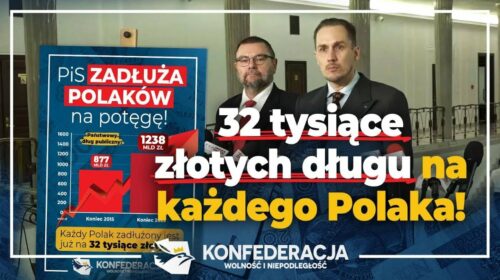 32 tysiące złotych długu na każdego obywatela!