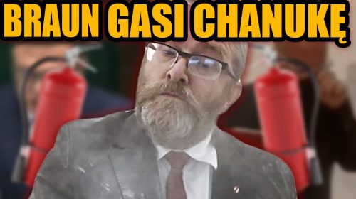 Braun gasi chanukę gaśnicą