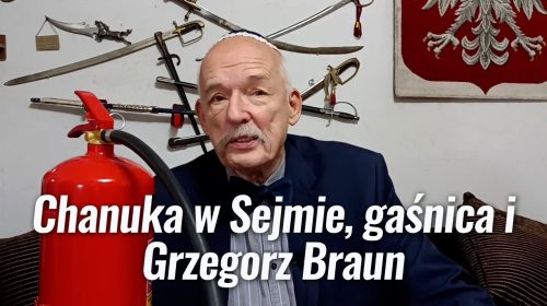 Chanuka w Sejmie, gaśnica i Grzegorz Braun!