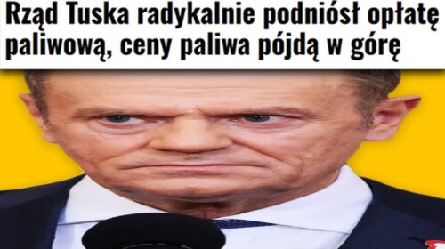 Tusk i jego paliwo po 5 zł